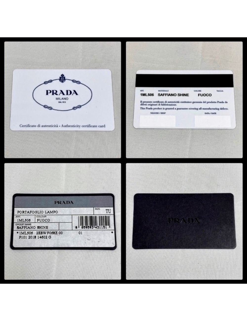Prada Saffiano Shine Zip Around Wallet in Red - Picture 10 of 10